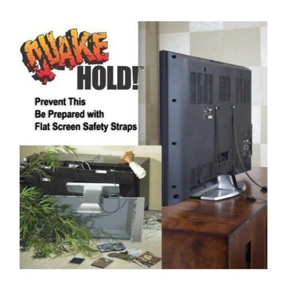 QuakeHold! 4516 Flat Screen TV Monitor Safety Straps Secures TV from Falling NEW - Picture 2 of 3